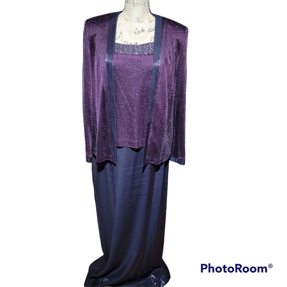 ALEX EVENINGS  Petite Beaded Formal sz 14P